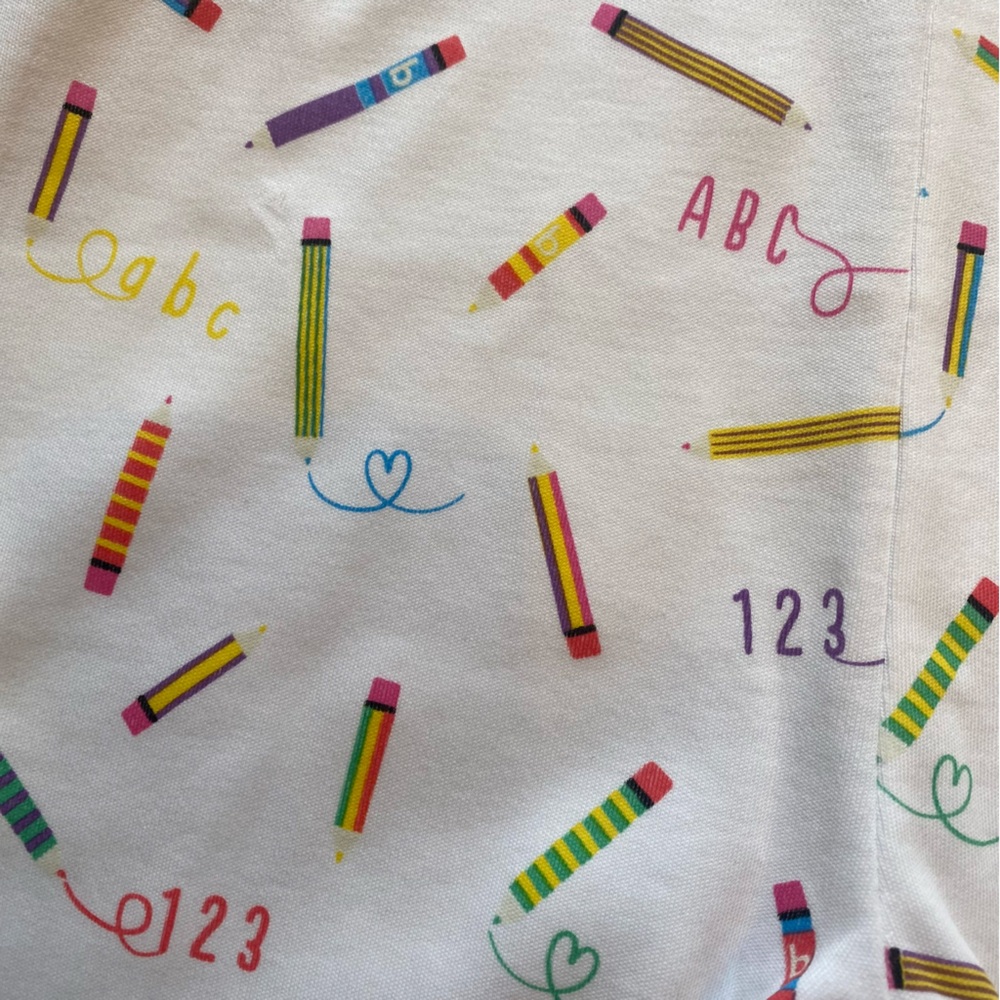 NWT Bella Bliss Pima Back to School Cotton Overalls with Colorful Pencils, 12M - Picture 2 of 10